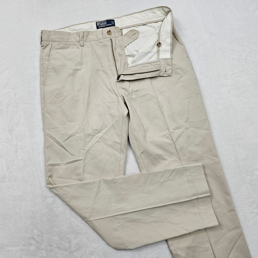 Polo Ralph Lauren Suffield Pant Mens 36x31 Tan Khaki Chino Vintage Preppy Ivy